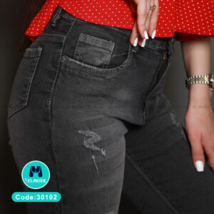 فروش عمده شلوار جین (لی) زنانه ذغالی کد 30102 | پک 6 عددی و 12 عددی